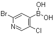 结构式 CAS# 1072952-51-2, (2-溴-5-氯-4-吡啶基)硼酸