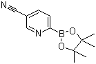 structure of CAS# 1073353-83-9, 5-Cyanopyridine-2-boronic acid pinacol ester;6-(4,4,5,5-Tetramethyl-1,3,2-dioxaborolan-2-yl)-3-pyridinecarbonitrile; 6-(4,4,5,5-Tetramethyl-1,3,2-dioxaborolan-2-yl)nicotinonitrile
