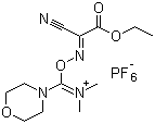 structure of CAS# 1075198-30-9, COMU;(1-Cyano-2-ethoxy-2-oxoethylidenaminooxy)dimethylamino-morpholino-carbenium hexafluorophosphate