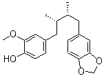 structure of CAS# 107534-93-0, Anwulignan;Macelignan; 4-[(2S,3R)-4-(1,3-Benzodioxol-5-yl)-2,3-dimethylbutyl]-2-methoxyphenol