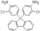 structure of CAS# 107934-68-9, 9,9-Bis(3-chloro-4-aminophenyl)fluorene;9,9-Bis(4-amino-3-chlorophenyl)fluorene