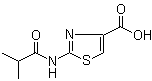 结构式 CAS# 1082130-43-5, 2-[(2-甲基-1-氧代丙基)氨基]-4-噻唑羧酸