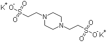 结构式 CAS# 108321-27-3, 1,4-哌嗪二乙磺酸二钾盐; 哌嗪-N,N'-二(2-乙磺酸)二钾盐