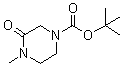 structure of CAS# 109384-26-1, 4-Methyl-3-oxo-1-piperazinecarboxylic acid 1,1-dimethylethyl ester;4-Methyl-3-oxopiperazine-1-carboxylic acid tert-butyl ester