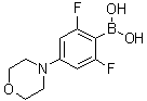 结构式 CAS# 1093878-46-6, B-[2,6-二氟-4-(4-吗啉基)苯基]硼酸