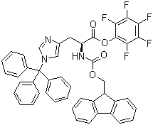 structure of CAS# 109434-24-4, N-Fmoc-N'-Trityl-L-histidine pentafluorophenyl ester;Fmoc-His(Trt)-OPfp