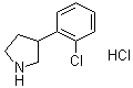 结构式 CAS# 1095545-14-4, 3-(2-氯苯基)吡咯烷盐酸盐