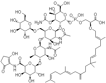 structure of CAS# 11015-37-5, Flavomycin;Bambermycin; Flavophospholipol; Moenomycin A