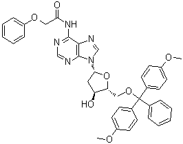 structure of CAS# 110522-82-2, 5'-O-[Bis(4-methoxyphenyl)phenylmethyl]-2'-deoxy-N-(phenoxyacetyl)adenosine