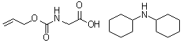 structure of CAS# 110637-40-6, N-[(2-Propenyloxy)carbonyl]-glycine compd. with N-cyclohexylcyclohexanamine (1:1)