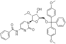structure of CAS# 110764-74-4, N-Benzoyl-5'-O-[bis(4-methoxyphenyl)phenylmethyl]-2'-O-methylcytidine