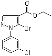 结构式 CAS# 110821-39-1, 5-溴-1-(3-氯苯基)-1H-吡唑-4-甲酸乙酯