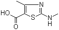 结构式 CAS# 110859-69-3, 4-甲基-2-(甲基氨基)-1,3-噻唑-5-羧酸