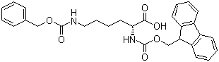 结构式 CAS# 110990-07-3, N-Fmoc-N'-Cbz-D-赖氨酸; N-芴甲氧羰基-N'-苄氧羰基-D-赖氨酸