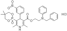 structure of CAS# 111011-53-1, Efonidipine hydrochloride;NZ 105