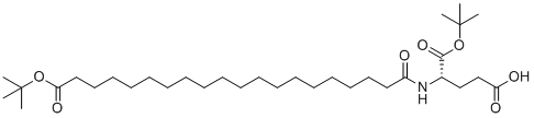 structure of CAS# 1119061-70-9, C20-Otbu-glu-otbu;(4S)-5-[(2-methylpropan-2-yl)oxy]-4-[[20-[(2-methylpropan-2-yl)oxy]-20-oxoicosanoyl]amino]-5-oxopentanoic acid