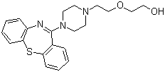 structure of CAS# 111974-69-7, Quetiapine;2-[2-(4-Dibenzo[b,f][1,4]thiazepin-11-yl-1-piperazinyl)ethoxy]-ethanol