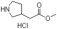 structure of CAS# 1126794-67-9, 3-Pyrrolidineacetic acid methyl ester hydrochloride