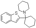 结构式 CAS# 112726-66-6, N-[1-(2-苯并[b]噻吩基)环己基]哌啶