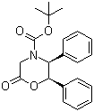 structure of CAS# 112741-49-8, tert-Butyl (2R,3S)-(-)-6-oxo-2,3-diphenyl-4-morpholinecarboxylate