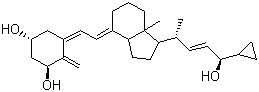 结构式 CAS# 112828-00-9, 钙泊三醇; 卡泊三醇; 9,10-开环胆甾-24-环丙基-5,7,10(19),22-四烯-1,3,24-三醇