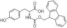 结构式 CAS# 112883-29-1, (R)-N-芴甲氧羰基-D-酪氨酸