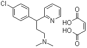 structure of CAS# 113-92-8, Chlorpheniramine maleate ;Chlorphenamine hydrogen maleate; 1-p-Chlorophenyl-1-(2-pyridyl)-3-dimethylaminopropane maleate; 1-(N,N-Dimethylamino)-3-(p-chlorophenyl)-3-(alpha-pyridyl)propane maleate