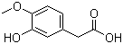 结构式 CAS# 1131-94-8, 3-羟基-4-甲氧基苯乙酸