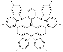 structure of CAS# 1131007-94-7, 4,4,8,8,12,12-Hexakis(4-methylphenyl)-4H,8H,12H-benzo[1,9]quinolizino[3,4,5,6,7-defg]acridine;4,4,8,8,12,12-Hexakis(4-methylphenyl)-4H,8H,12H-benzo[1,9]quinolizino[3,4,5,6,7-defg]acridine