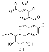 结构式 CAS# 113443-70-2, 大黄酸-8-葡萄糖苷钙盐