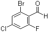 结构式 CAS# 1135531-73-5, 2-溴-4-氯-6-氟苯甲醛