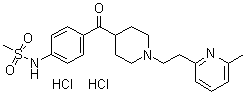 结构式 CAS# 113559-13-0, N-[4-[[1-[2-(6-甲基-2-吡啶基)乙基]-4-哌啶基]羰基]苯基]甲烷磺酰胺二盐酸盐