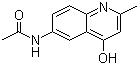 结构式 CAS# 1140-81-4, 6-乙酰氨基-4-羟基-2-甲基喹啉