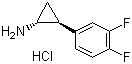structure of CAS# 1156491-10-9, (1R,2S)-rel-2-(3,4-Difluorophenyl)cyclopropanamine hydrochloride;(1R,2S)-2-(3,4-difluorophenyl)cyclopropan-1-amine;hydrochloride