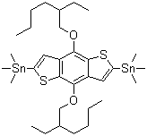 结构式 CAS# 1160823-78-8, 1,1'-[4,8-双[(2-乙基己基)氧基]苯并[1,2-b:4,5-b']二噻吩-2,6-二基]双[1,1,1-三甲基锡]