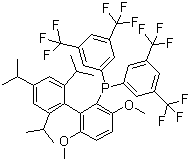 structure of CAS# 1160861-60-8, Bis[3,5-bis(trifluoromethyl)phenyl][3,6-dimethoxy-2',4',6'-triisopropyl[1,1'-biphenyl]-2-yl]phosphine