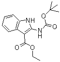结构式 CAS# 1160995-04-9, 2-[(叔丁氧羰基)氨基]-1H-吲哚-3-羧酸乙酯