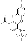 结构式 CAS# 116686-15-8, N-[4-乙酰基-2-(2,4-二氟苯氧基)苯基]-甲烷磺酰胺