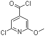 结构式 CAS# 116853-97-5, 2-氯-6-甲氧基异烟酰氯; 2-氯-6-甲氧基吡啶-4-甲酰氯