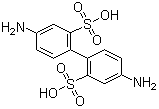 structure of CAS# 117-61-3, Benzidine-2,2'-disulphonic acid;2,2'-Benzidinedisulfonic acid; 2,2'-Disulfo-4,4'-diaminobiphenyl; 2,2'-Disulfobenzidine; 4,4'-Diamino-(1,1'-biphenyl)-2,2'-disulfonic acid; 4,4'-Diamino-2,2'-biphenyldisulfonic acid; 4,4'-Diaminobiphenyl-2,2'-disulfonic acid; 6,6'-Bimetanilic acid