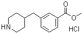 结构式 CAS# 1170373-83-7, 3-(4-哌啶基甲基)苯甲酸甲酯盐酸盐