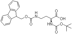 structure of CAS# 117106-21-5, N-Boc-N'-Fmoc-L-2,4-diaminobutyric acid;Boc-L-Dab(Fmoc)-OH