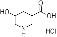 结构式 CAS# 1171511-34-4, 5-羟基-3-哌啶羧酸盐酸盐