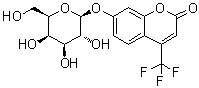 结构式 CAS# 117153-55-6, 7-(beta-D-吡喃半乳糖基氧基)-4-(三氟甲基)-2H-1-苯并吡喃-2-酮