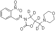 结构式 CAS# 1173097-59-0, 4,4,5-三氘代-5-[(吗啉-4-基)双氘甲基]-3-[(E)-(2-硝基苯基)亚甲基氨基]-1,3-恶唑烷-2-酮