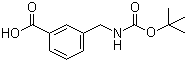 结构式 CAS# 117445-22-4, 3-(N-Boc-氨甲基)苯甲酸; 3-(N-叔丁氧羰基-氨甲基)苯甲酸