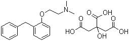 structure of CAS# 1176-08-5, Phenyltoloxamine citrate;Floxamine; N,N-Dimethyl-2-(alpha-phenyl-o-toloxy)ethylamine dihydrogen citrate; Phenoxadrine citrate