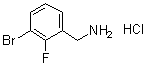 structure of CAS# 1177559-63-5, 3-Bromo-2-fluorobenzylamine hydrochloride;[(3-Bromo-2-fluorophenyl)methyl]amine hydrochloride