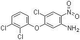 structure of CAS# 118353-04-1, 4-Chloro-5-(2,3-dichlorophenoxy)-2-nitroaniline;5-Amino-2',2,3-trichloro-4'-nitrodiphenyl ether
