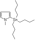 structure of CAS# 118486-97-8, 1-Methyl-2-(tributylstannanyl)-1H-pyrrole;1-Methyl-2-(tributylstannyl)pyrrole; 1-Methylpyrrol-2-yl tributyltin; 2-(Tributylstannyl)-1-methylpyrrole; N-Methyl-2-(tributylstannyl)pyrrole; Tributyl(N-methylpyrrol-2-yl)stannane